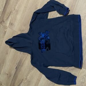 KIDS PSYCHO BUNNY BENNETT POPOVER HOODIE Navy Blue Size XL